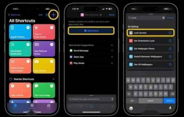 通辽苹果14锁屏维修店分享iPhone14升级iOS16.4后如何创建锁屏快捷方式 